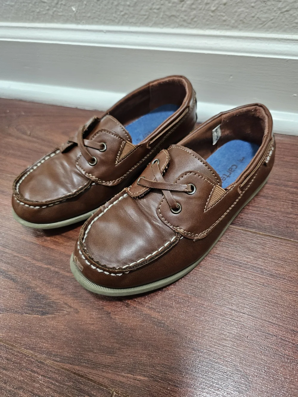 Carter's Brown Leather Boys Dressy Boat Shoes